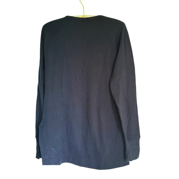 Athleta Coaster Luxe Recover Fleece Sweatshirt Black Medium Cozy Lounge Soft - Picture 3 of 9